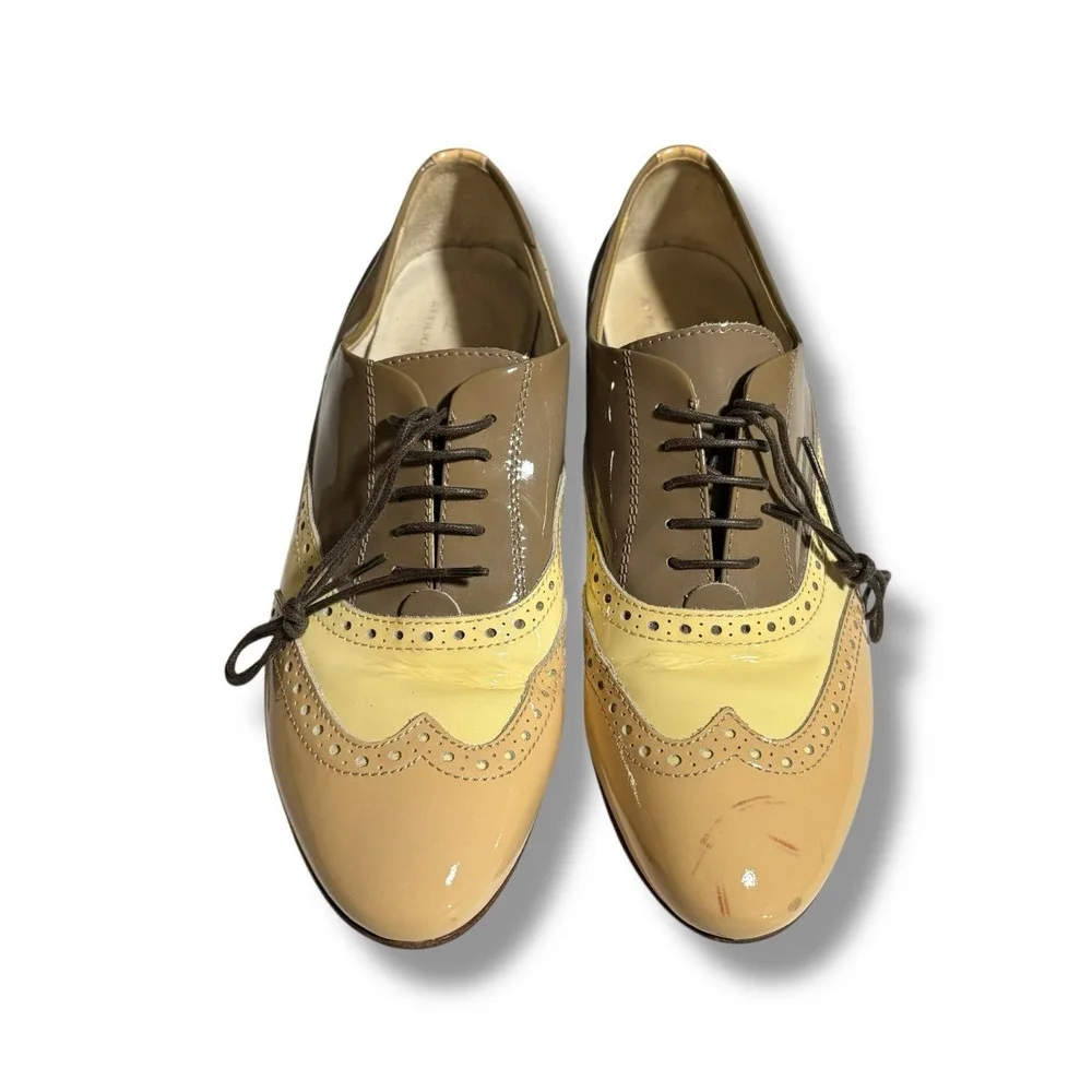 AGL Attilio Giusti Leombruni WINGTIP PATENT LEATHER‎ OXFORD US 7 EU 37.5